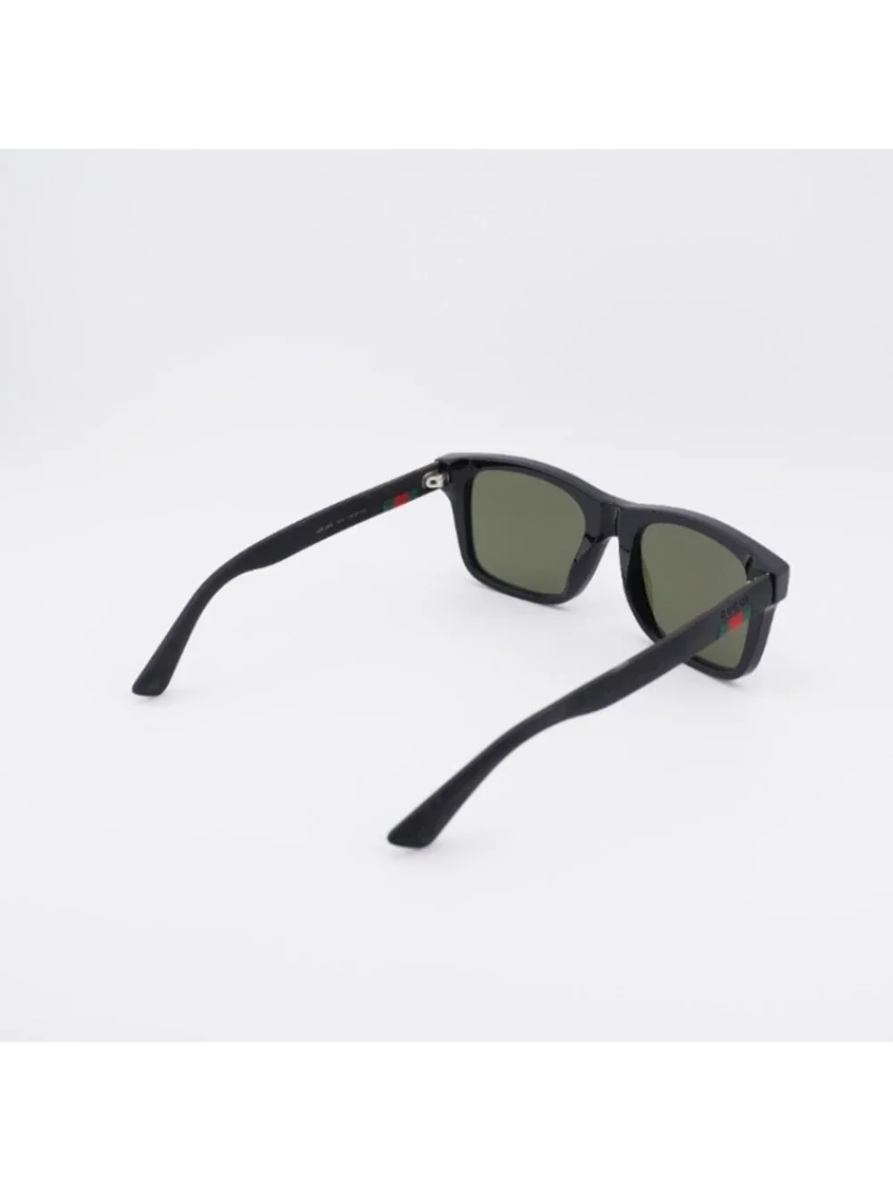 Gucci GG0008S 001 Sunglasses Black Square Frame, Green  Lenses